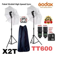 Godox TT600 Double HSS TT 600 + X2T High Speed TT 600 B2L Flash Kit XT2 StrobistX2
