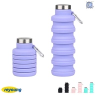 REYOUNG Foldable Water Bottle, Silicone 17oz Collapsible Water Bottle, Portable With Carabiner BPA F
