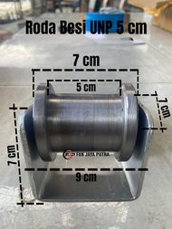 Roda Besi UNP 50 mm || Roda Pagar besi UNP 5 cm Canal || Roda Besi Pagar UNP 5 cm