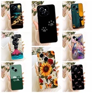 Cover For Tecno Spark Go 1 Casing Silicone Luxury Fashion Flowers Kawaii Cute 2D Painted Shockproof 