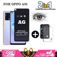 TEMPERED GLASS AG MATTE 2IN1 OPPO A95(4G) A54(4G) A54(5G) A74(4G) A74(5G) BONUS CAMERA LENS