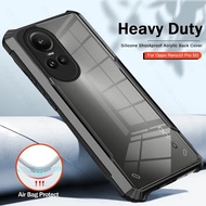 Heavy Duty Transparent Acrylic Shockproof Casing For Oppo Reno10 Pro Reno10pro Reno 10 Pro+ 5G Case TPU Soft Frame Protect Cover