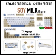 Keycaps Pbt Dye Sub Cherry Profile - Soy Milk Theme Original Best