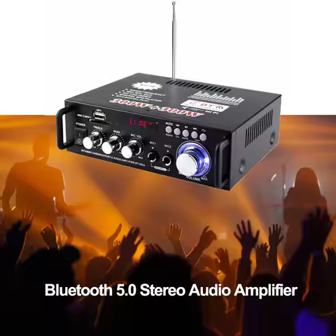 Digital HiFi Sound Stereo Audio AMP BT-298A Bluetooth-Compatible 5.0 12V/ 220V 2CH LCD Display 300W+