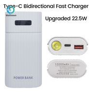 22.5W 18650 21700 DIY Battery Box No Soldering PD Multi-protocol QC3.0 Fast Charging Power Bank Casi