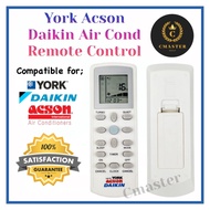 York Daikin Acson Air Conditioner Remote Control DGS01York / Daikin / Acson Air Cond Remote Control