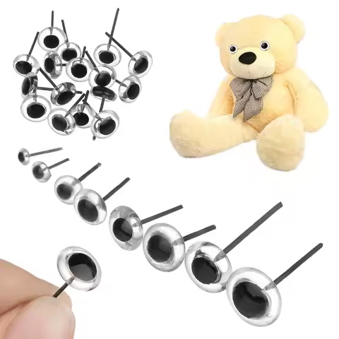 20Pcs/Bag 3/4/5/6/7/8/9/10mm Transparent Glass Eyes Bears Needle Felting Eyes Plastic Animals Puppet