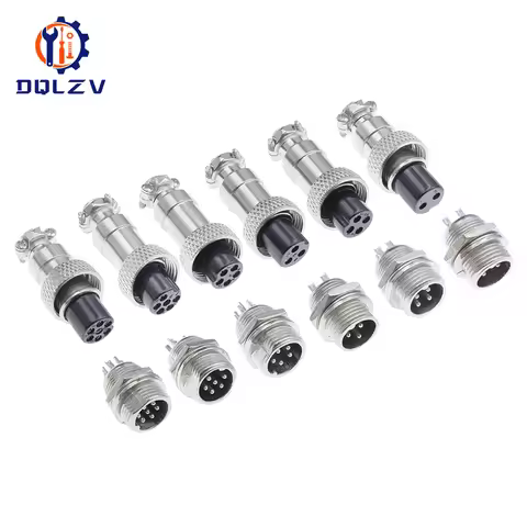 GX12 Aviation Connector 2P 3P 4P 5P 6P 7P Fixed Terminal Block Mobile Docking Type Electric Wire Cab