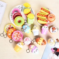 GANTUNGAN Keychain Squishy Mini Cute Fast Food Donut/Keychain Squishy Toys/Stress Relieve Toys Squishy