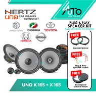 HERTZ Speaker Combo Set Car Speaker Plug&Play K165 UNO X165 PnP Proton Perodua Toyota Honda Nissan