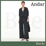 [ANDAR] Ice Fluid Wide Pants | Cooling Wide Pants | Draped Slacks-Look Fit | Quick-Dry Summer Pants