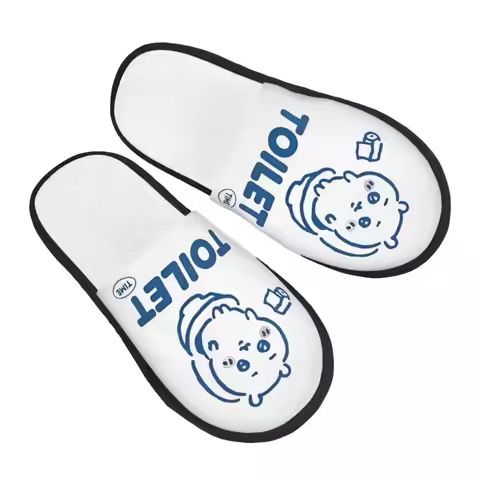 Kawaii Chiikawa Toilet Cartoon Indoor Slippers with Memory Foam Slipper Gift for Women Men House Sho
