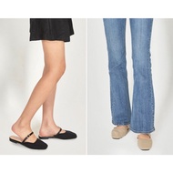 YB8 [SHOOPEN] Mary Jane Square Knit Bloafers For Women