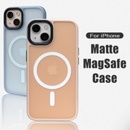 CrashStar MagSafe Matte Shockproof Phone Case For iPhone 15 Pro Max 14 Pro Max Plus 13 Pro Max 12 Pro Max 11 Pro Max Wireless Charging Phone Casing Frosted Anti-fingerprint Hard Clear Phone Cover With Metal Bottons Shell Top Seller