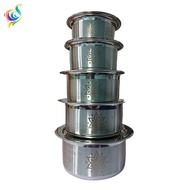 5pcs Pot With Lid Laser Printed Biryani Handi Punjabi Handi Cookware
