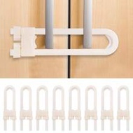 4pcs/8pcs Kids Lock Anti-Drawer Protection U-Shaped Fridge Cabinet Door Lock Baby Shower Family Deco