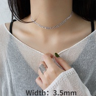 【Clearance Markdowns】 S925 Sterling Silver Necklace Personalized 3.5mm Silver Chain 18k Gold Chain C