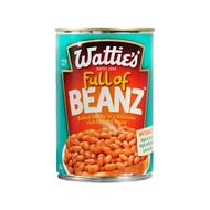 Wattie's Full Beanz Baked Beans in Delicious Rich Tomato 420g วัตตี้ส์ ถั่วขาวในซอสมะเขือเทศปรุงรส ขนาด 420 กรัม (2634)