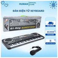 KEYBOARD 61-key electronic piano with USB charging mic for children to practice piano.