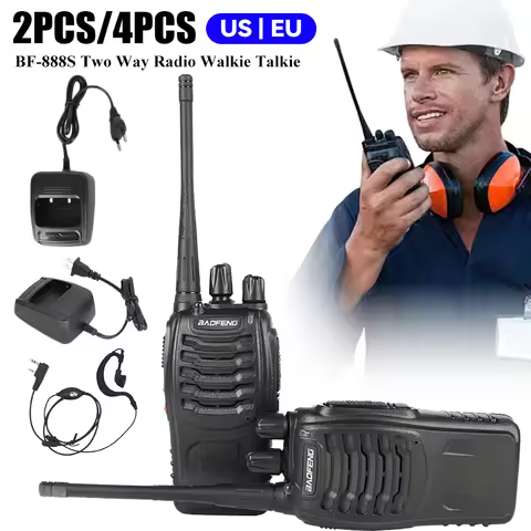 4PCS/2PCS Baofeng BF-888S Walkie Talkie US/EU Rechargeable Dual Band Walkie-Talkies UHF 400-470MHz H