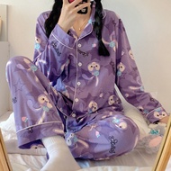 Stella lou Disney Purple Star Dailu Pajamas Girls Student Cardigan Loose Homewear Cartoon Cute Long-Sleeved Trousers