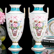 英國製Minton明頓1993雙喜迎門限量骨瓷雙耳玫瑰花瓶創意歐式花器