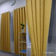 Gorden Polos Jendela Pintu Minimalis Warna Kuning Gold Ruang Tamu Mewah Murah Tirai Korden Gordyn Go