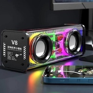 【NEW】V8 TWS Bluetooth Transparent Speaker Wireless Small Steel Cannon Speaker 3D Surround Multiple L