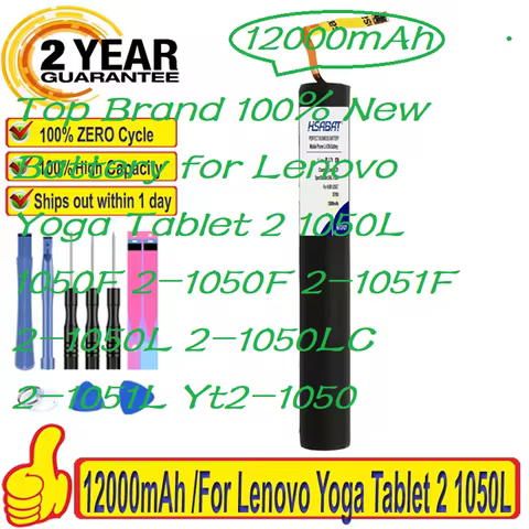 12000mAh Top Brand 100% New Battery for Lenovo Yoga Tablet 2 1050L 1050F 2-1050F 2-1051F 2-1050L 2-1