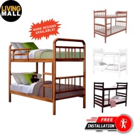 Living Mall Oliver Solid Wooden Double Decker Bed Frames With Foam Mattresses