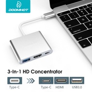 DoomHot USB C ฮับไปยังหัวแปลงสัญญาณ HDMI Type-C ไปยัง Hdmi + Vga 3-In-1/4-In-1สาย Hd อะแดปเตอร์เพื่อ