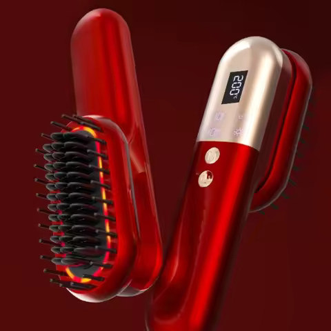 Hair Straightening Brush Practical Hair Comb Rechargeable Hair Styling Comb Massage Comb for Straigh