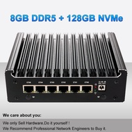6Lan Fanless Soft Router Intel Pentium Gold 8505 Firewall Router 6x i226-V 2.5G Fanless Mini PC DDR5
