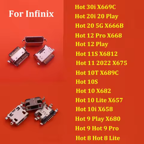 10pcs USB Charge Port Dock Connector Charging Board For infinix Hot 8 9 10 10i 10s 10T 11 11s 12 20 