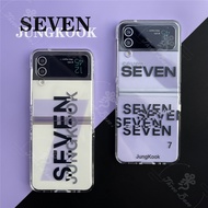 THREEBASE Phone case BTS-613 JUNGKOOK SEVEN Solo For Samsung Galaxy Zflip 3  Zflip 4 ZFlip 5 VIVOXFlip OPPOFindN2Flip Anti Shock Drop Proof Cover