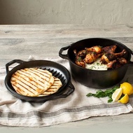 美國LODGE主廚系列美國製鑄鐵煎烤盤/荷蘭鍋二合一套組5.6L LC6DD