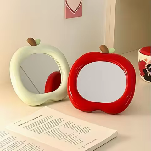 3D Desktop Makeup Mirror, High-Definition Mirror Surface, Office Standing Makeup Mirror