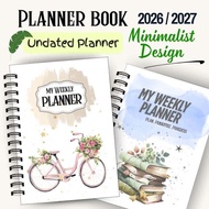 2026_2027 Planner Book Minimalist design V1, Monthly and Weekly Planner Book (Undated) A5 Size