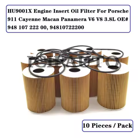 10 x Oil Filter for Porsche 911 Cayenne Macan Panamera V6 V8 3.8L OEM: 94810722200 / 948 107 222 00