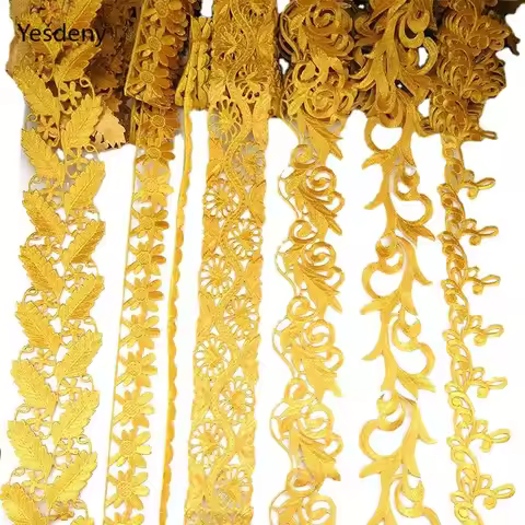 4 Yards Length Gold Silver Lace Long Auspicious Cloud Pattern Chinese Style Accessories Decorative S