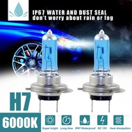 2ชิ้นโคมไฟเอฟเฟกต์ไฟ HID 12V หลอดไฟรถยนต์ H7 LED 100W 6000K Xenon HID สีขาวซุปเปอร์ไลท์ไฟหน้า