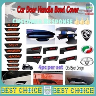 Cover lock pintu kereta Door Handle Inner Bowl Perodua Proton Black Logo Red Epoxy Saga Persona Myvi Bezza Alza Aruz