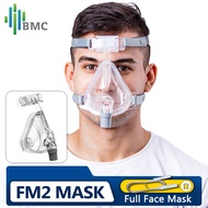 BMC FM2 CPAP Full Face Mask Auto CPAP BiPAP Mask With Free Headgear White for Sleep Apnea OSAHS OSAS