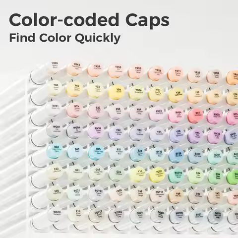 Ohuhu Honolulu 48 Pastel Colors Marker Pen Set Alcohol Art Markers Refillable Dual Tips Sketching Dr