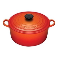 100% 全新 Le Creuset Round Casserole  28cm Flame 圓形 琺瑯鑄鐵鍋 28厘米 經典 橙 LC 廚具
