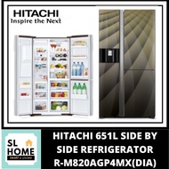 {KL & Klang Valley Area Only}HITACHI R-M820AGP4MX 651L SIDE BY SIDE REFRIGERATOR WITH INVERTER X DUA