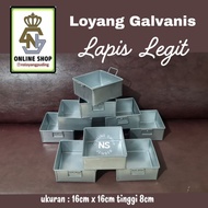 Galvanized pan 16x16x8