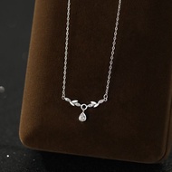 S999纯银麦穗项链小水滴项链闪钻树叶项链超仙女新款项链2025爆款S999 Sterling Silver Wheat Ear Necklace Drop Necklace20260109