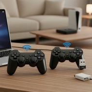 Dual 2.4GHz Wireless USB Game Controllers, Zero Lag for PC/Android TV/Game Box Dual 2.4GHz Tanpa Way