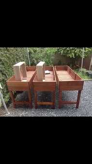 (ชุดขายดี 19000 ได้ 3 กระบะ )กระบะไม้แท้ สำหรับปลูกผักสวนครัว ช่วยเพิ่มความสวยงามให้สวนของคุณ